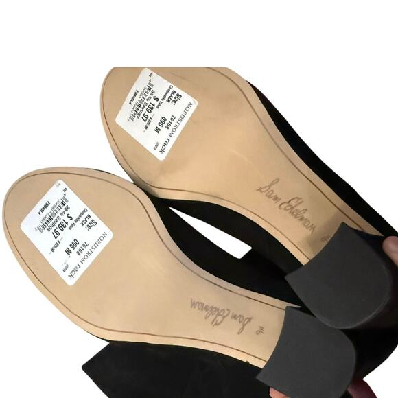 Sam Edelman Women’s Black Knee High Chunky Heel Faux Suede Boots Sz 9.5 - Picture 5 of 6